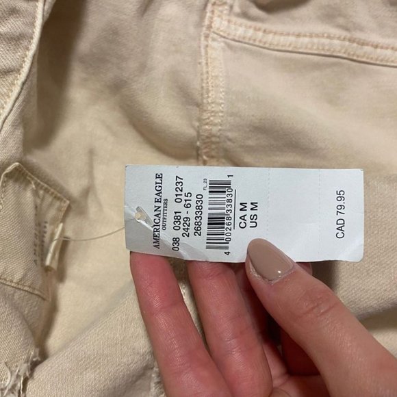 American Eagle Pale Pink Distressed Denim/Jean Jacket - Picture 4 of 4